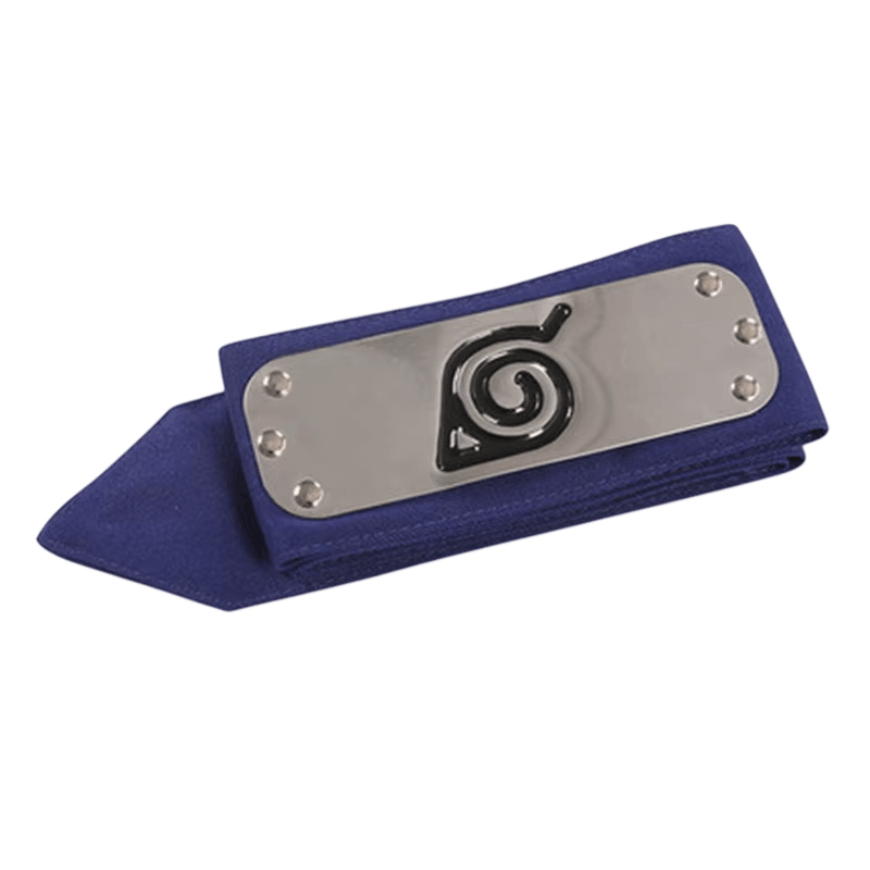 Bandeau Ninja Naruto – Plaque Konoha, 3 Coloris (Polyester) — Bleu marine