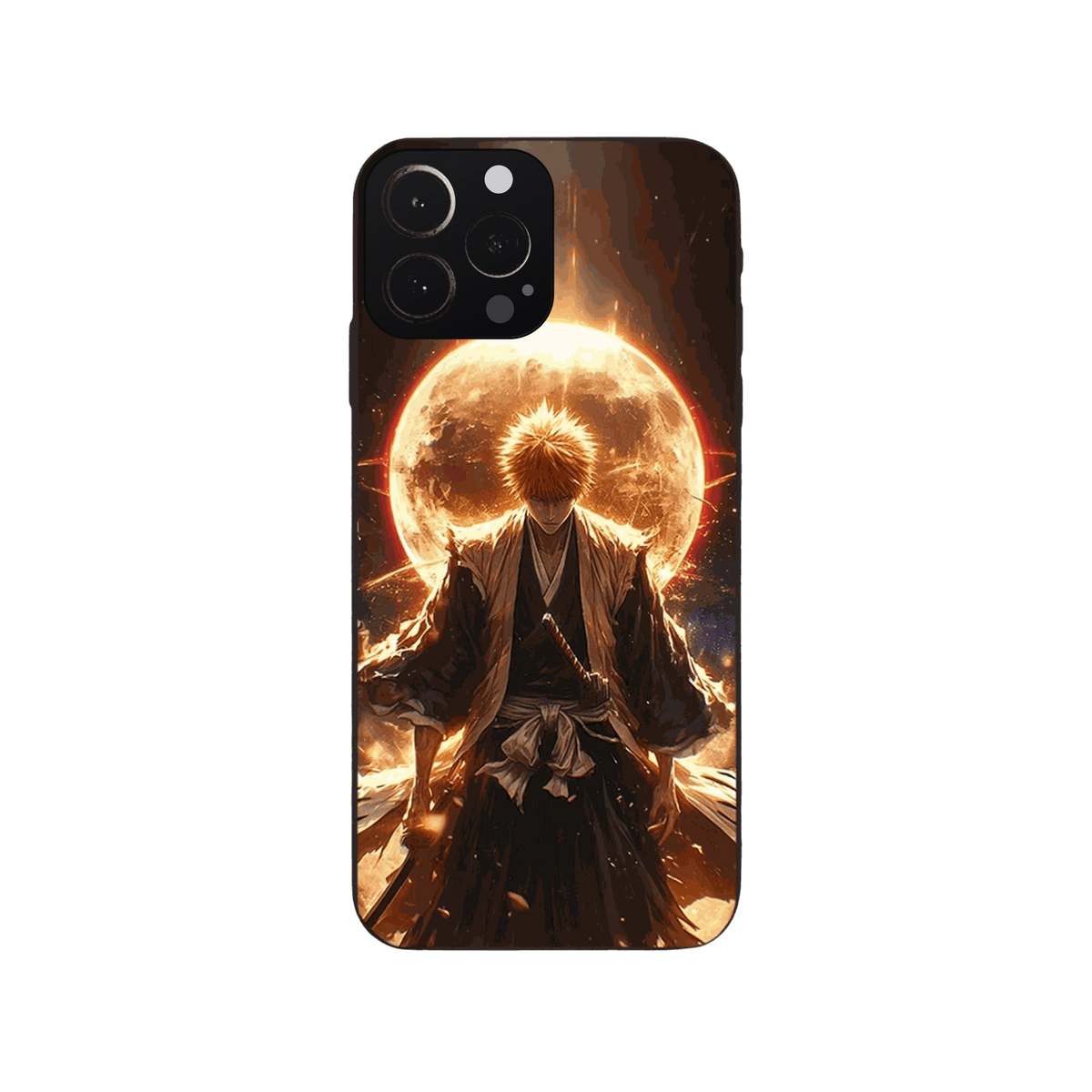 Coque iPhone Bleach – Ichigo, Pleine Lune, dominante doré