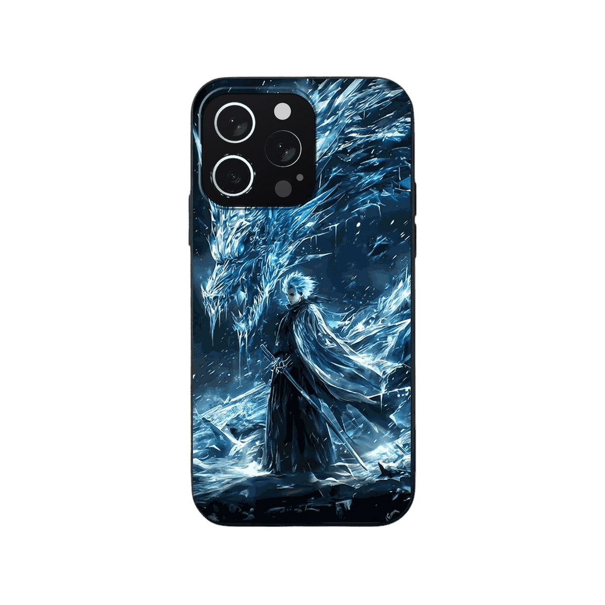 Coque iPhone Bleach – Tōshirō et le Dragon de Glace, dominante bleu glacier