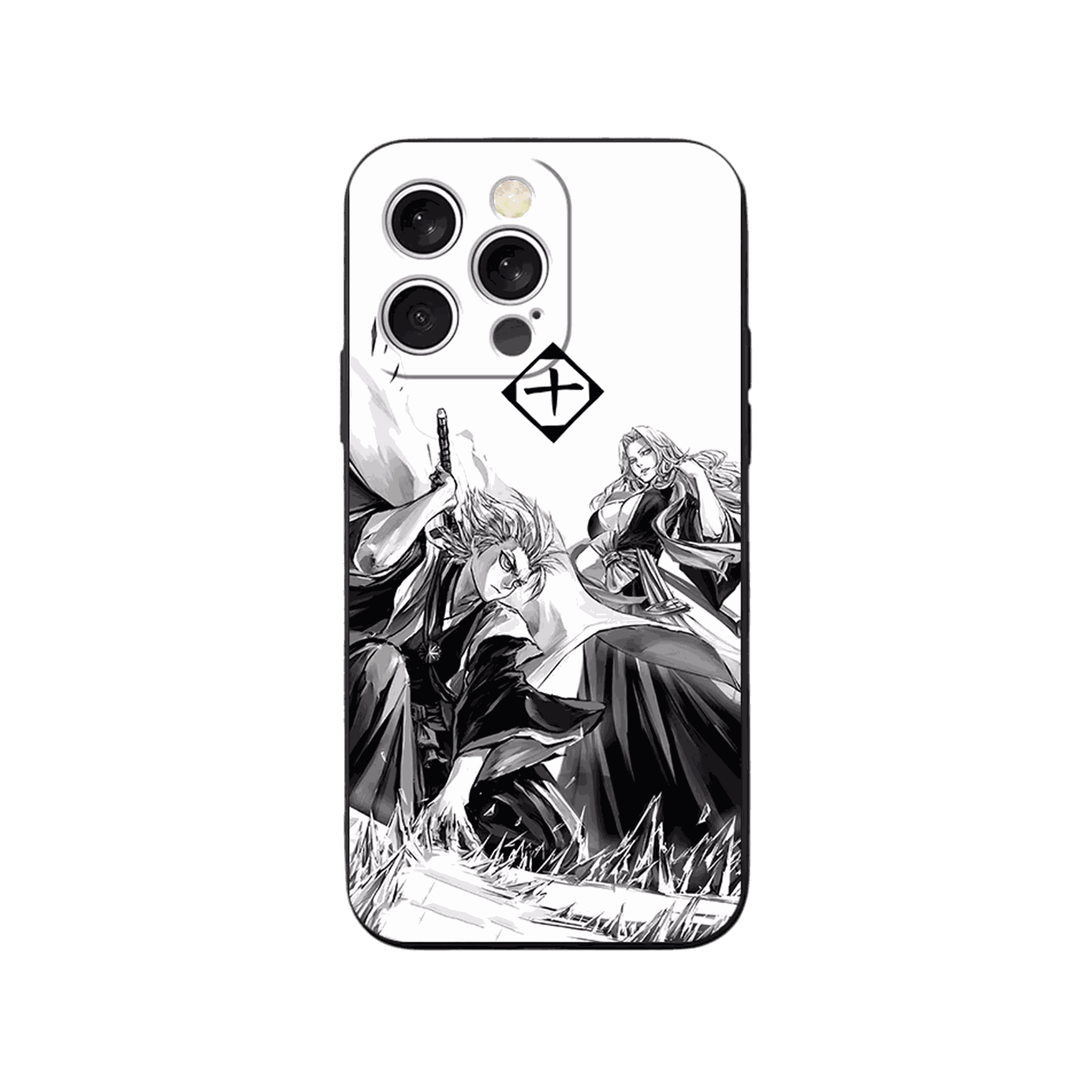 Coque iPhone Bleach – Tōshirō et Rangiku, dominante blanc