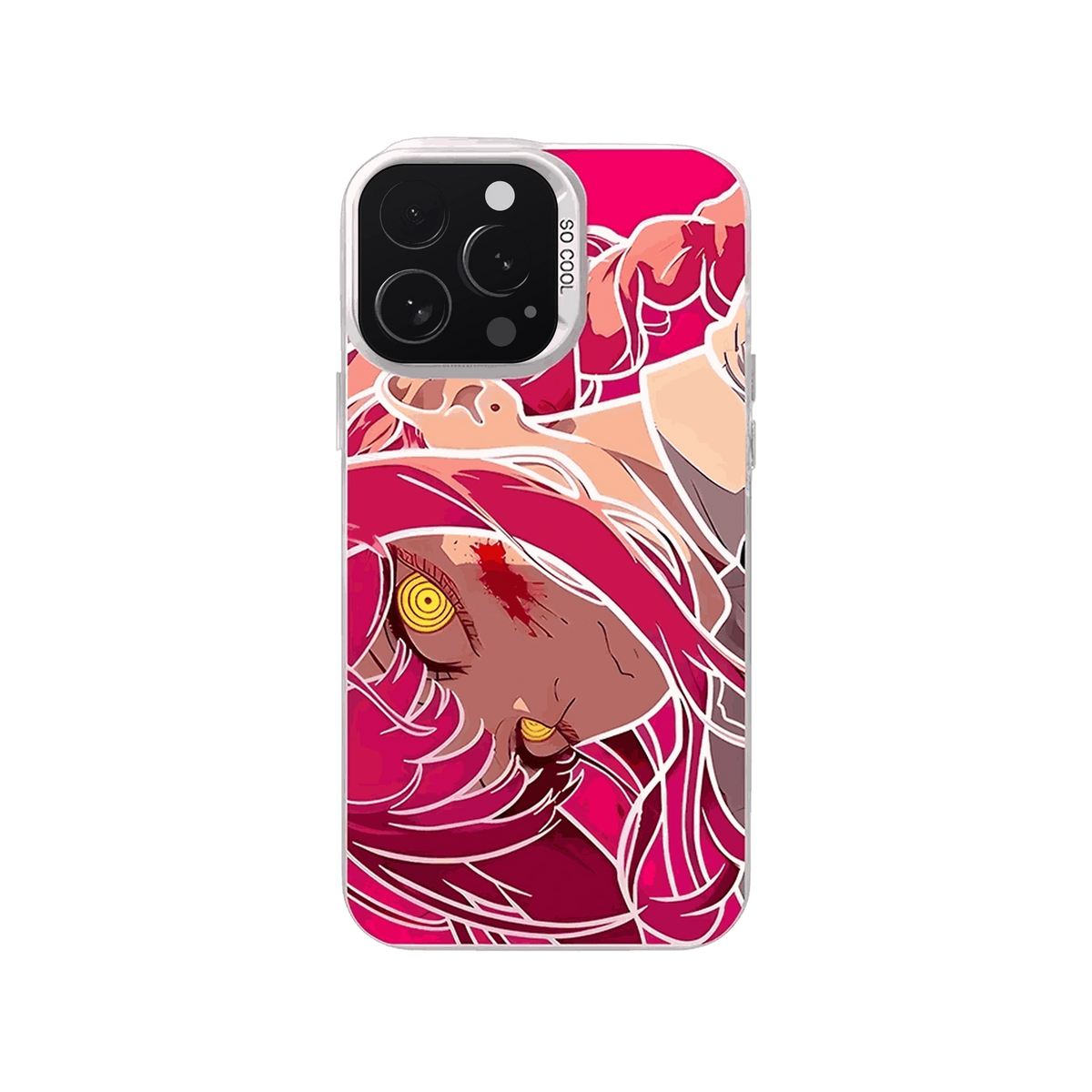 Coque iPhone Chainsaw Man – Makima Pop, dominante rose vif