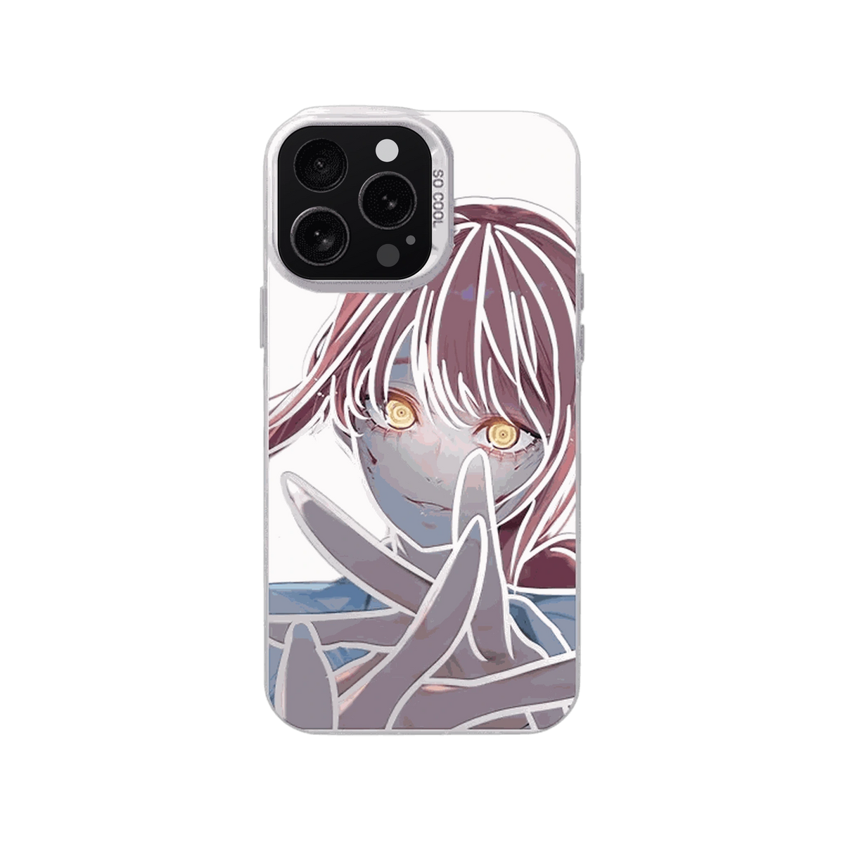 Coque iPhone Chainsaw Man – Makima, Regard Doré, dominante blanc