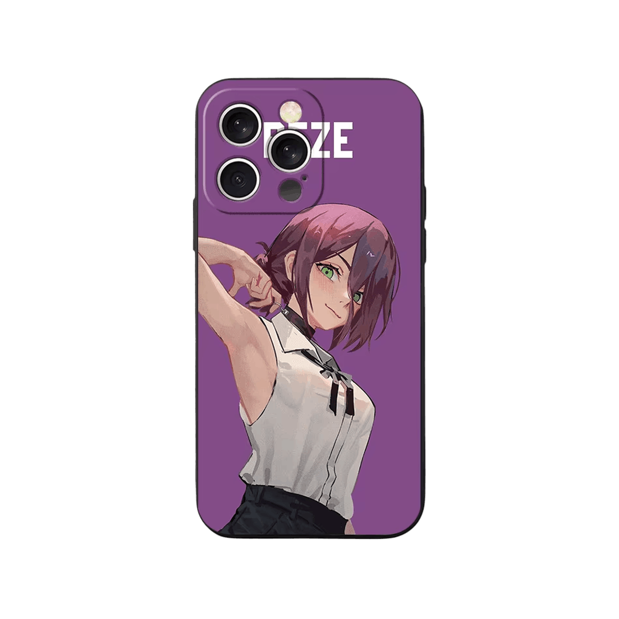 Coque iPhone Chainsaw Man – Reze, Aplat Violet, dominante violet