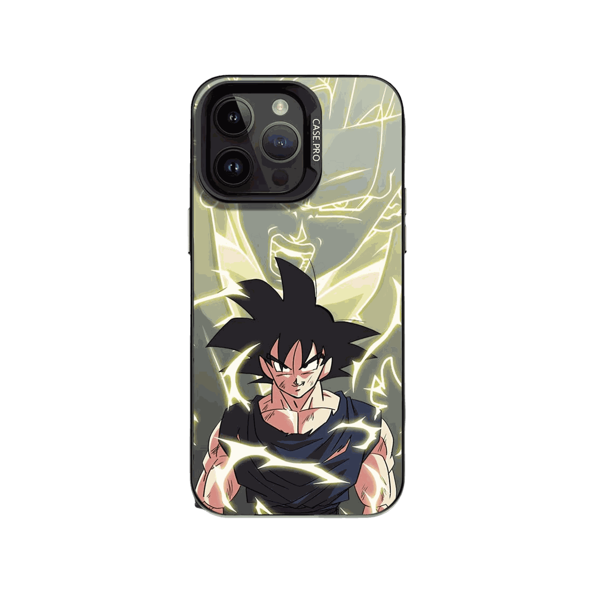 Coque iPhone Dragon Ball – Goku, Foudre du Super Saiyan, coloris noir