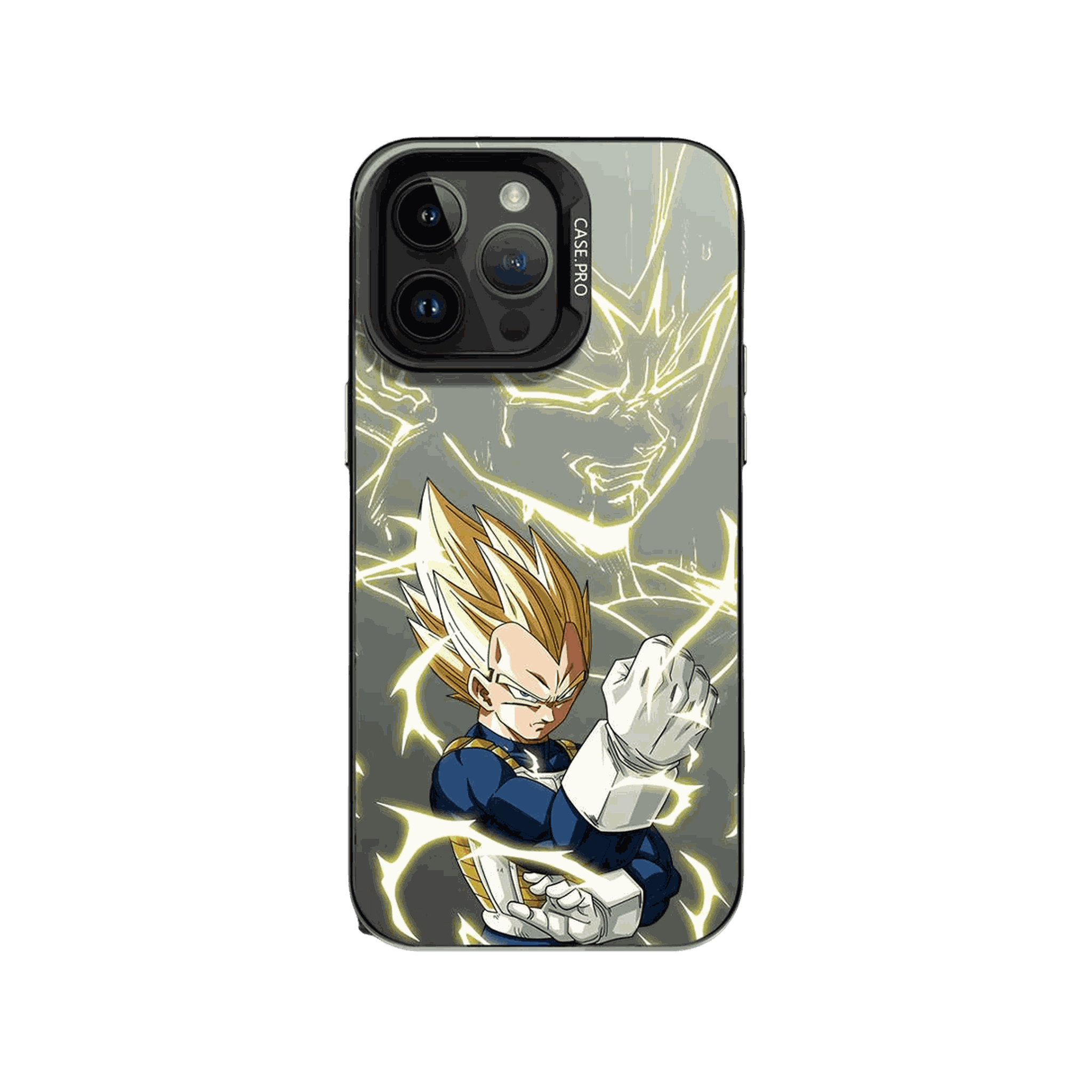 Coque iPhone Dragon Ball – Vegeta, la Foudre du Prince, coloris noir