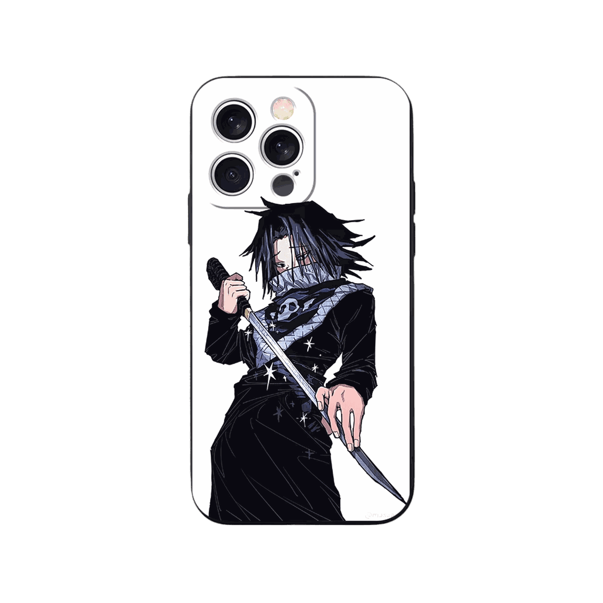 Coque iPhone Hunter x Hunter – Feitan, Lame Dégainée, dominante blanc et noir