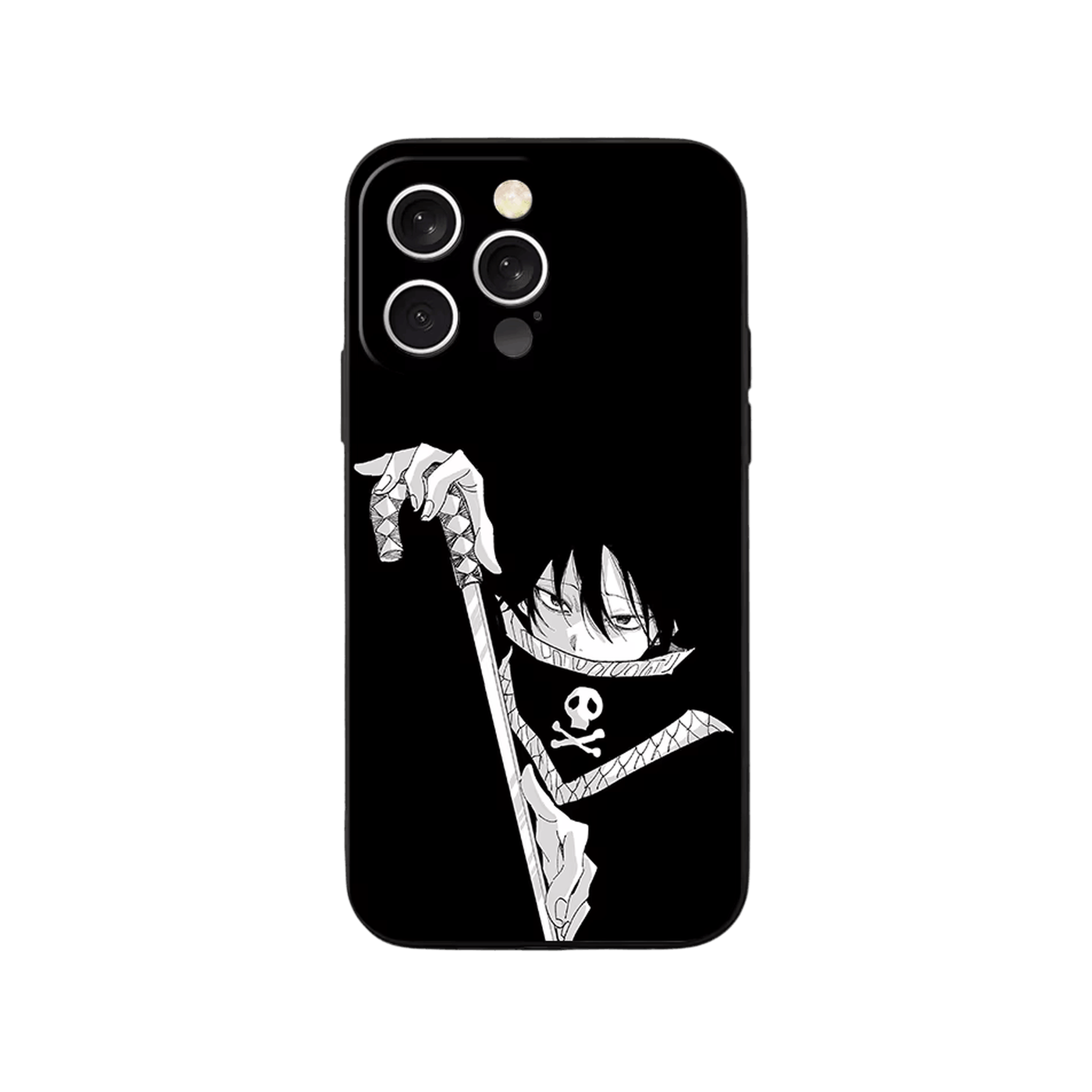 Coque iPhone Hunter x Hunter – Feitan, Trait Blanc, dominante noir