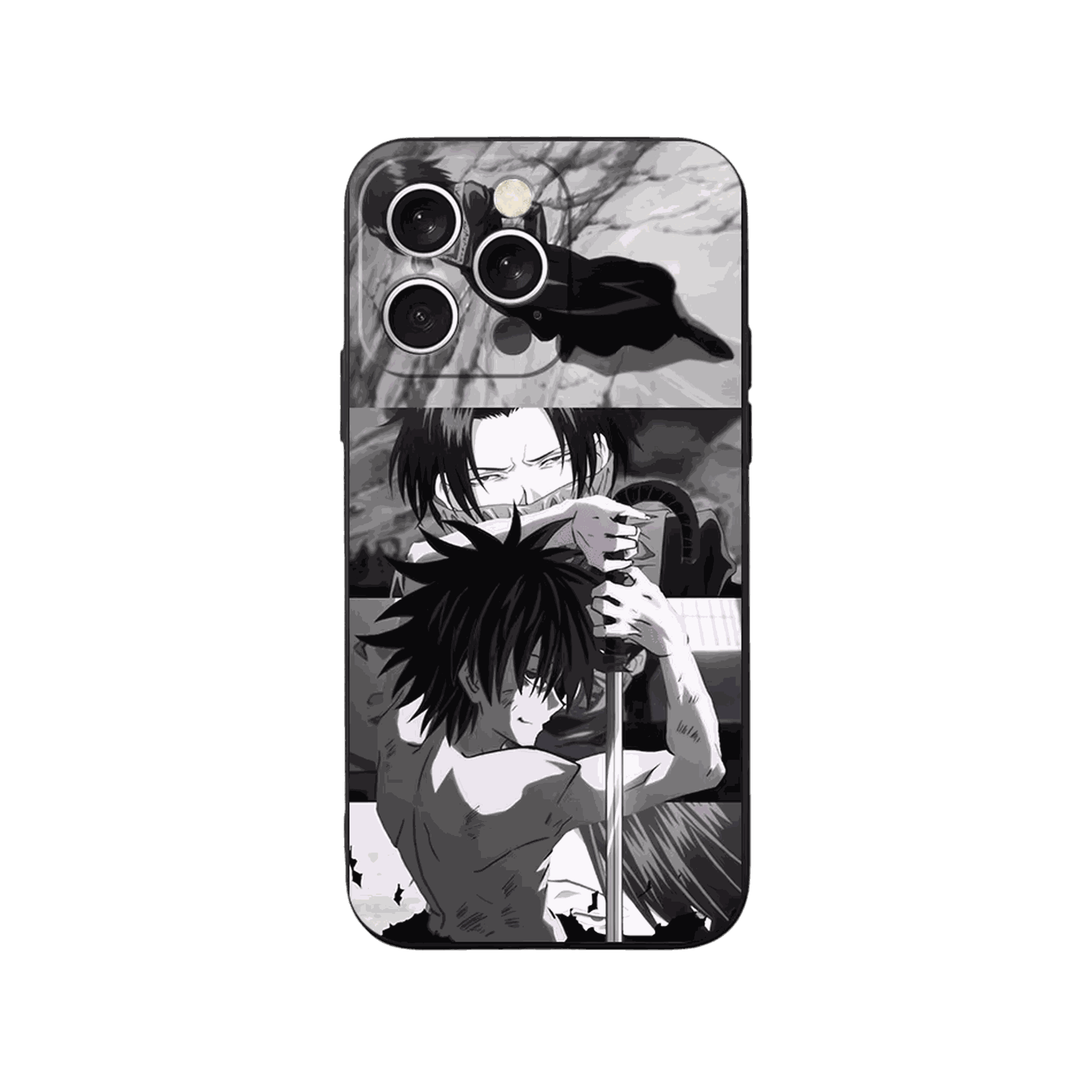 Coque iPhone Hunter x Hunter – Feitan, Triptyque Gris, dominante gris