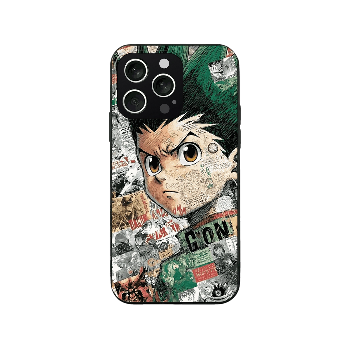 Coque iPhone Hunter x Hunter – Gon, Collage Couleur, dominante vert et crème