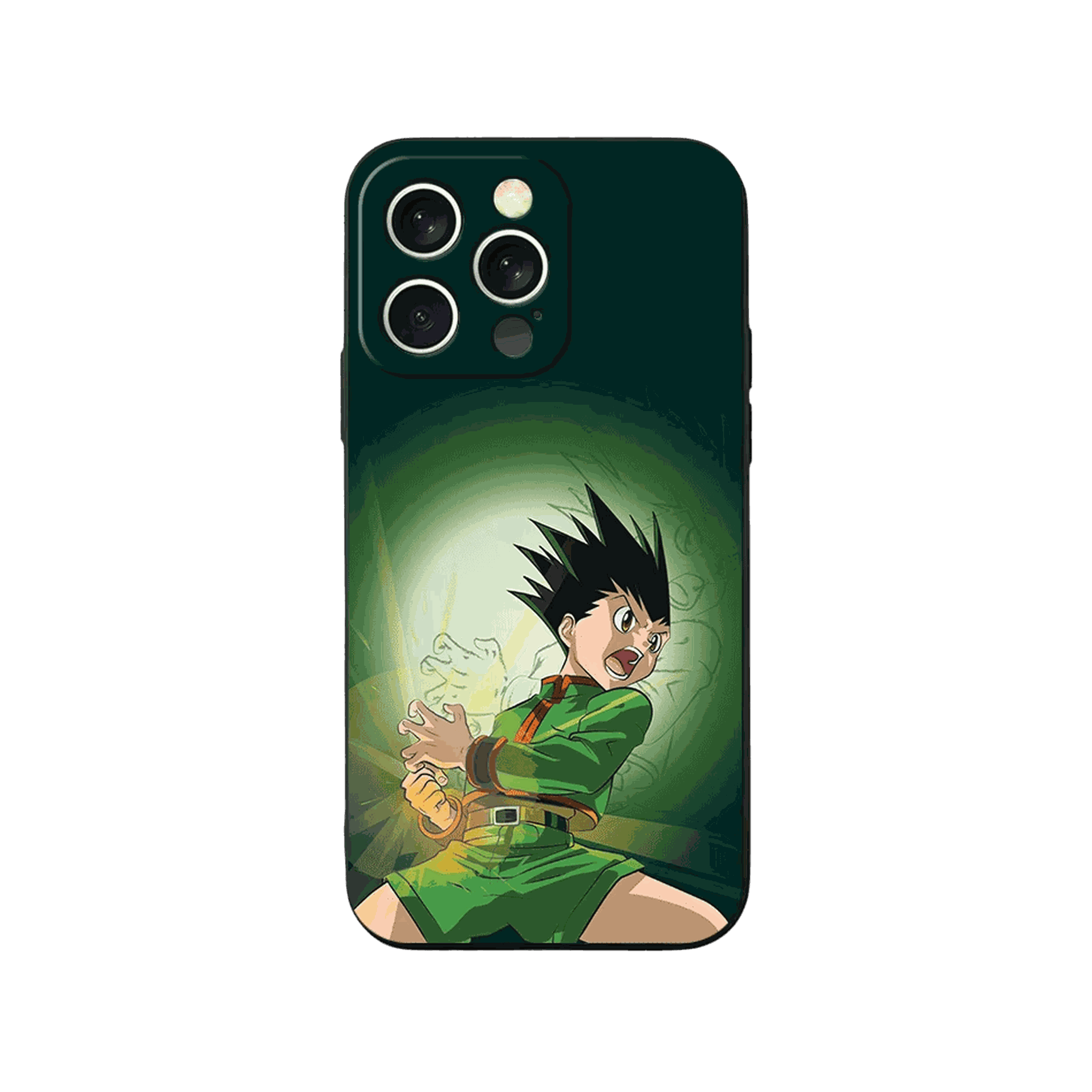 Coque iPhone Hunter x Hunter – Gon, Halo Vert, dominante vert sombre
