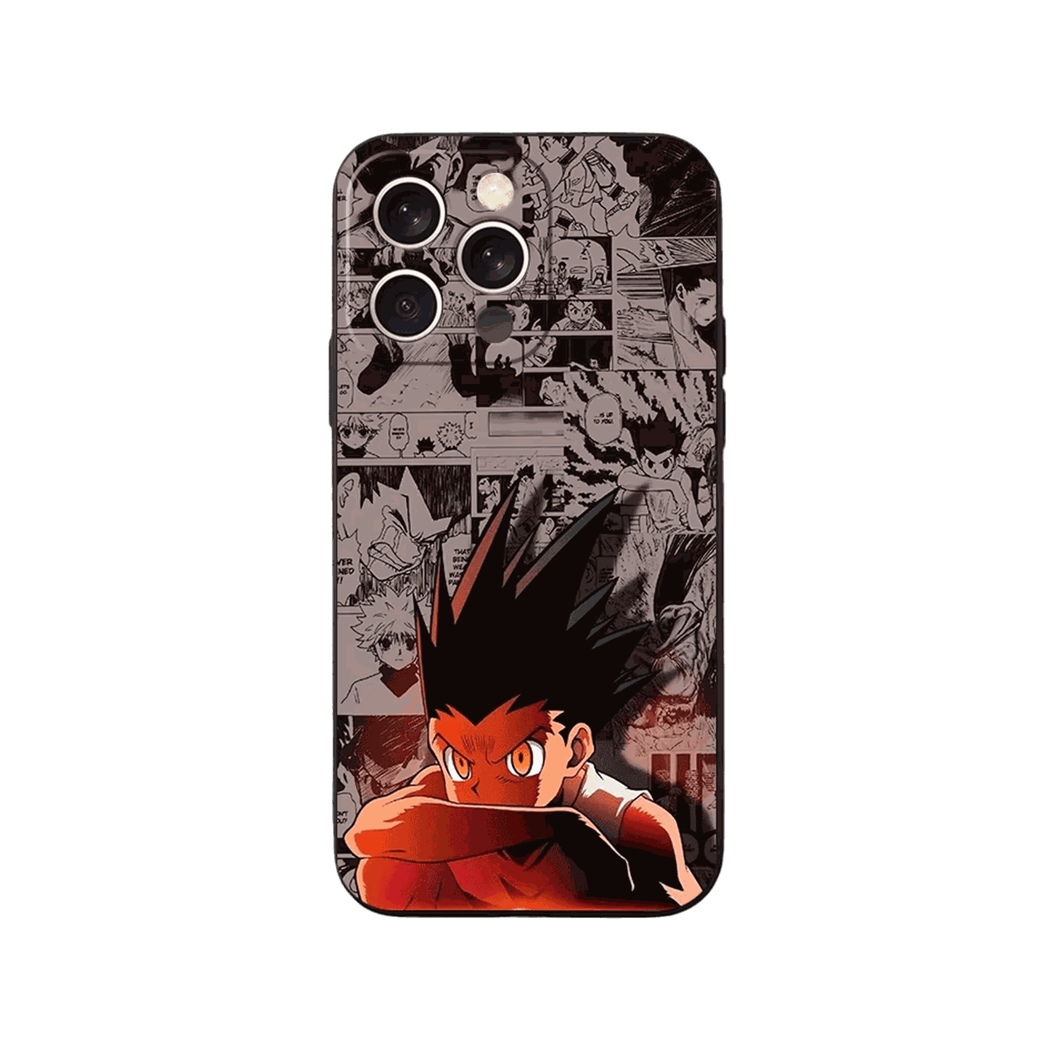 Coque iPhone Hunter x Hunter – Gon, Regard Rouge, dominante rouge sépia