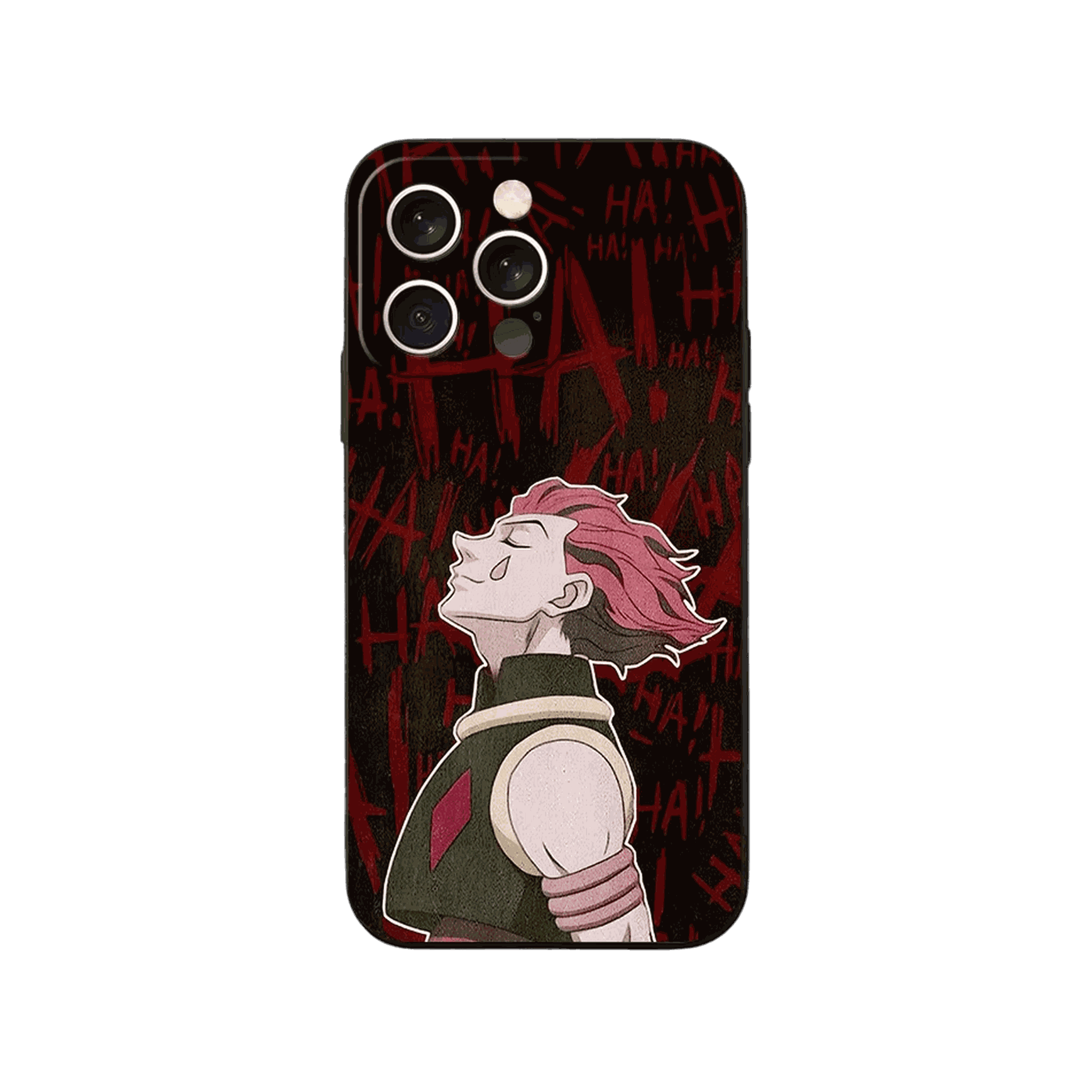 Coque iPhone Hunter x Hunter – Hisoka, Mur de Rires, dominante rouge sombre