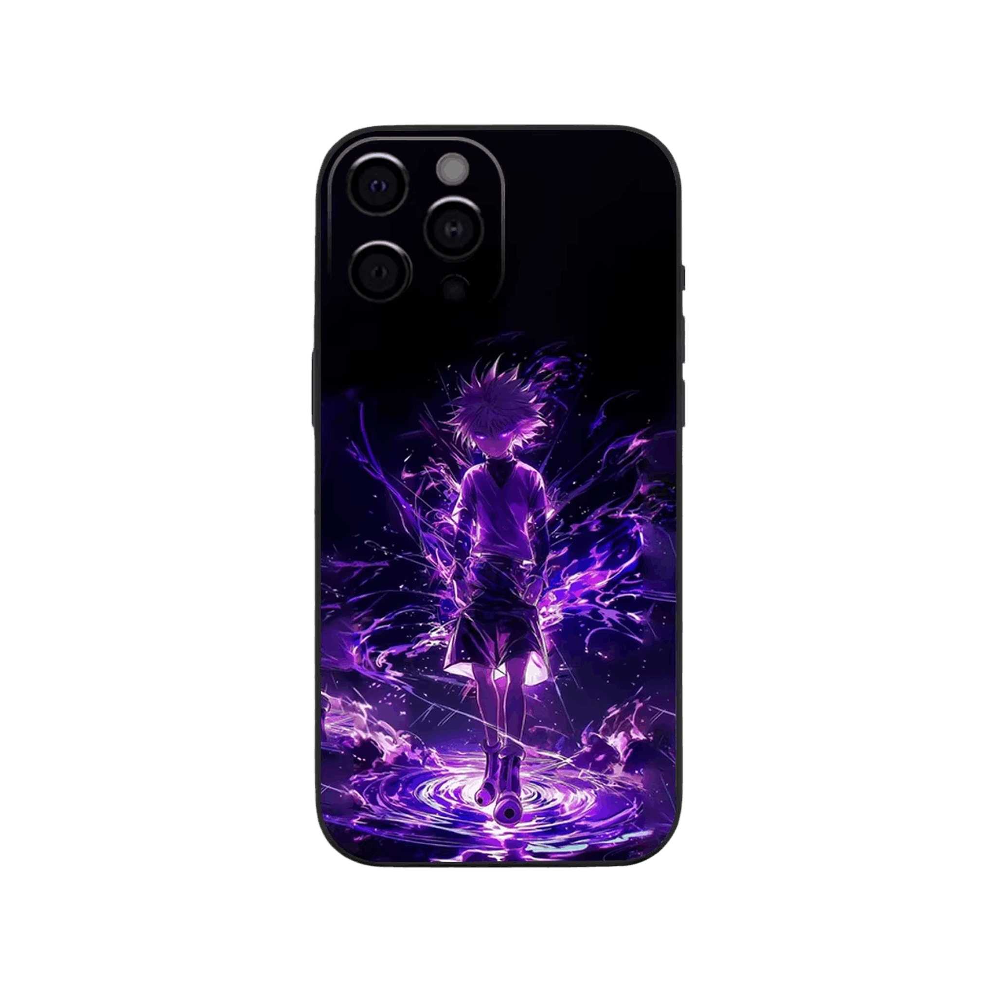 Coque iPhone Hunter x Hunter – Killua, Reflets Violets, dominante violet sombre