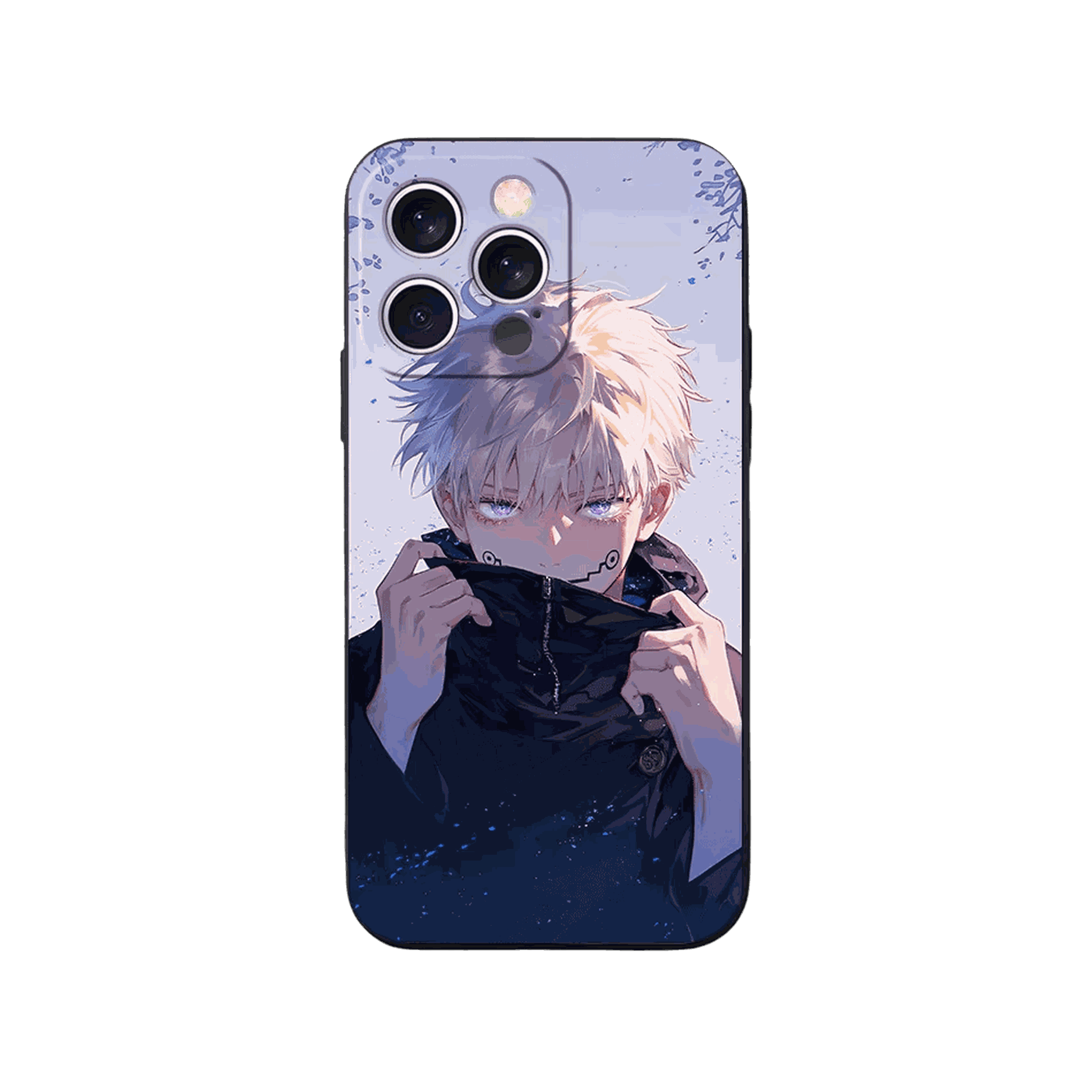 Coque iPhone Jujutsu Kaisen – Inumaki, le Col à Deux Mains, dominante bleu poudré
