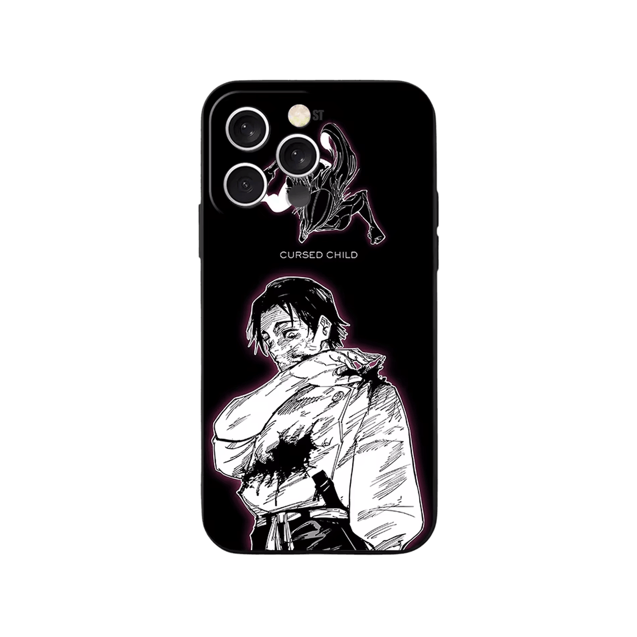 Coque iPhone Jujutsu Kaisen – Yuta, Halo Violet, dominante noir et violet