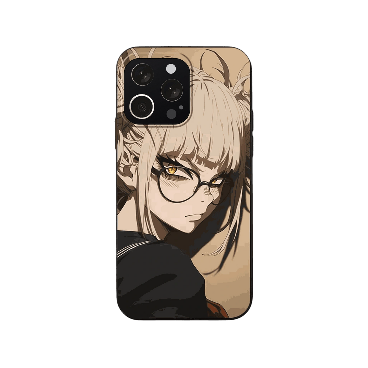 Coque iPhone My Hero Academia – Himiko Toga à Lunettes, dominante sépia