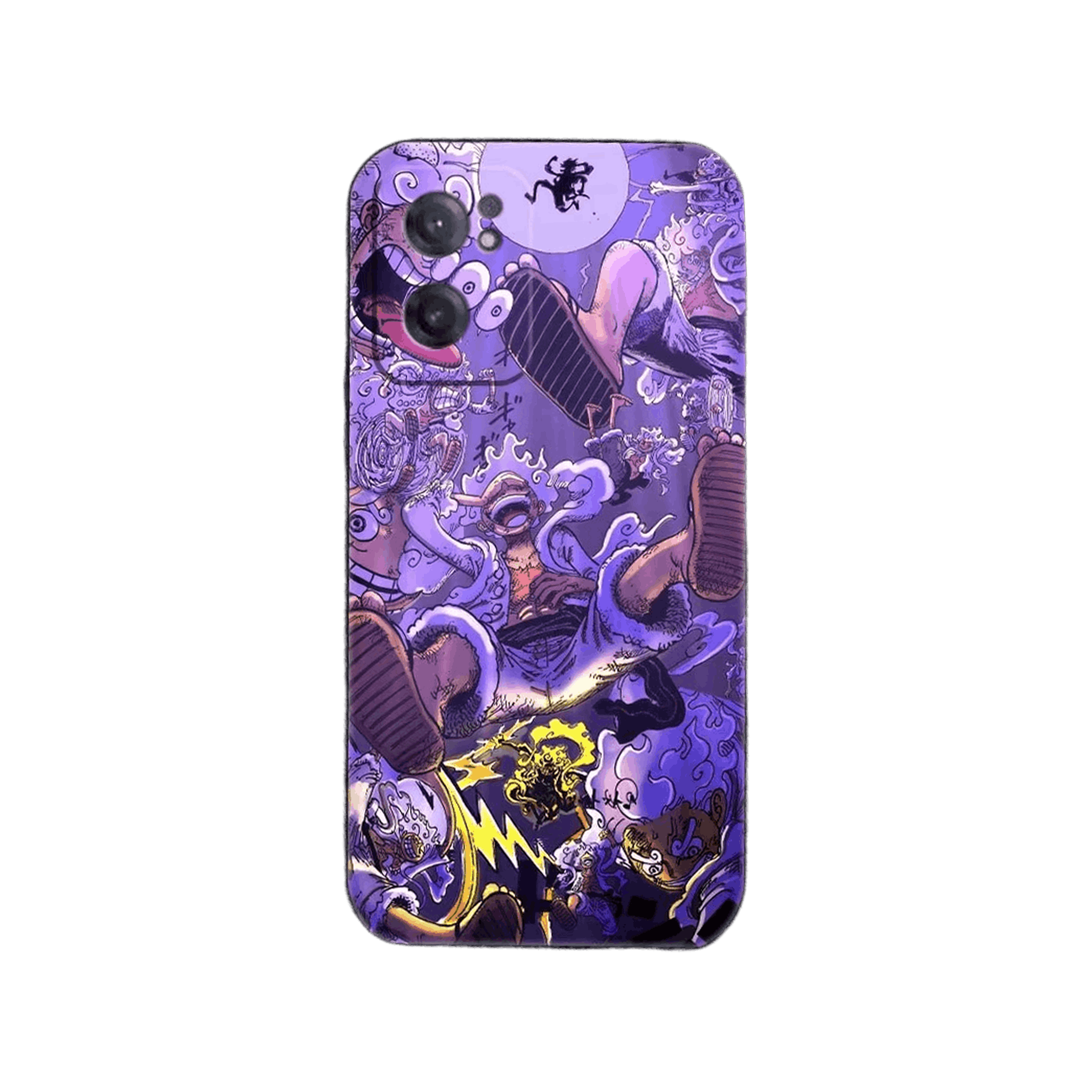 Coque iPhone One Piece – Luffy Gear 5, l'Éveil en Violet