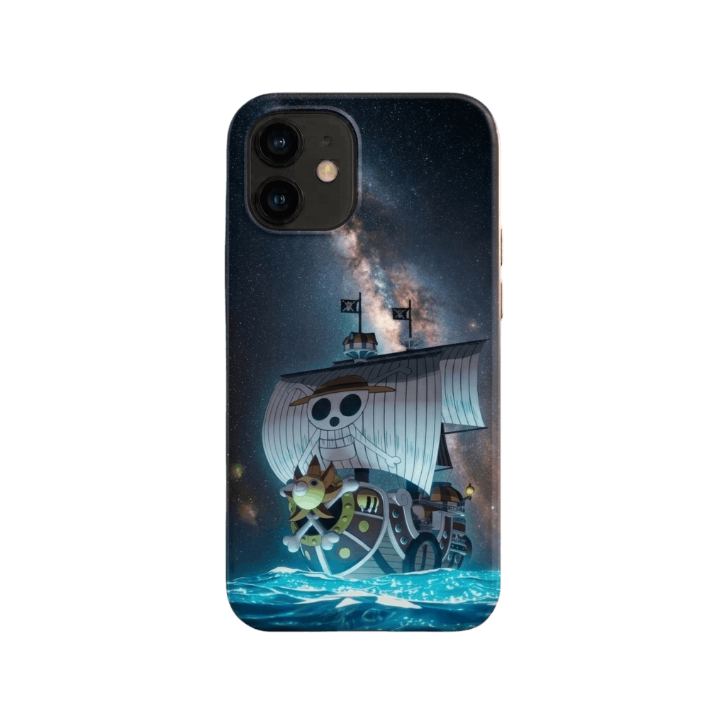 Coque iPhone One Piece Thousand Sunny silicone givré