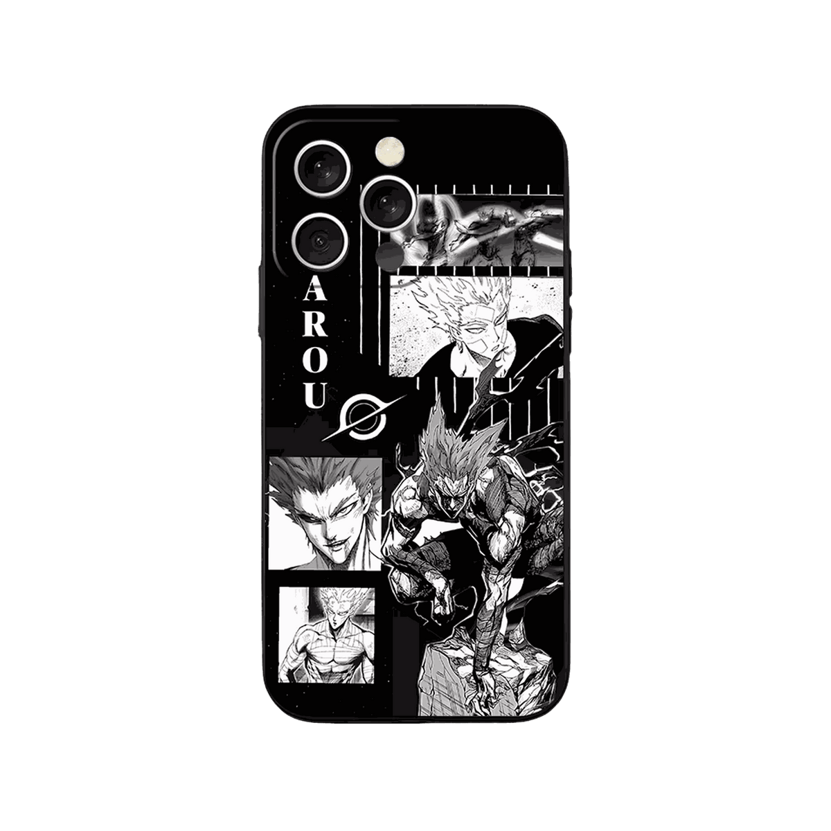 Coque iPhone One Punch Man – Garou, Collage à l'Encre, dominante noir et blanc