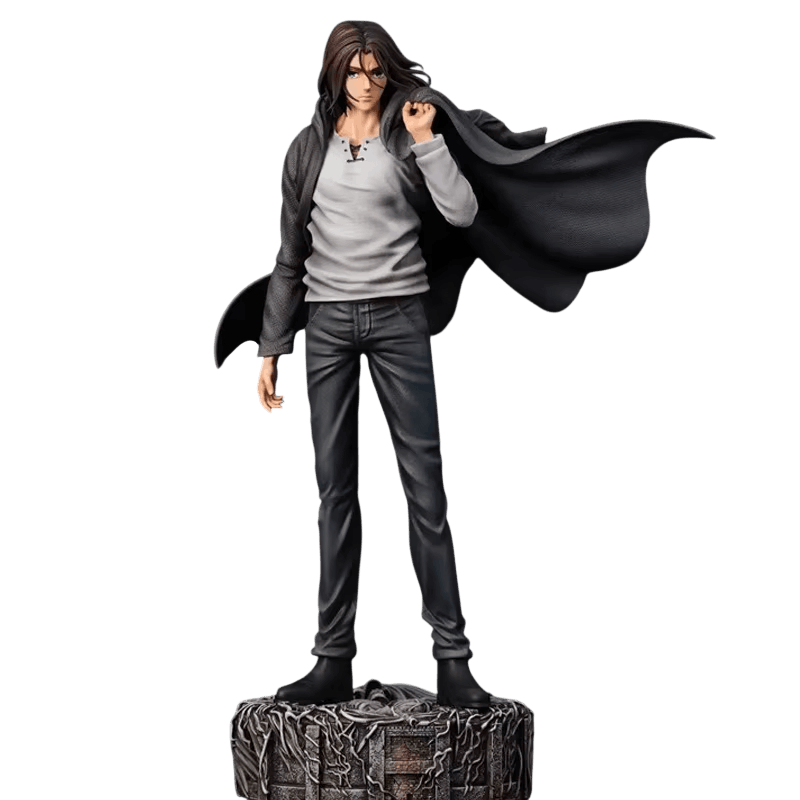 Figurine Eren Jäger saison 4 cheveux longs cape noire - Attaque des Titans