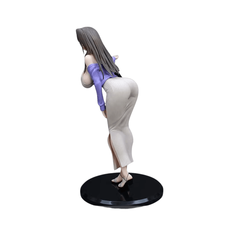 Figurine bishoujo en robe longue - vue de dos