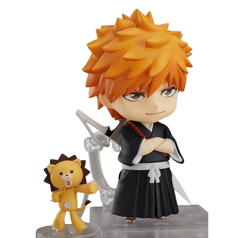 Figurine chibi Ichigo Kurosaki Bleach avec Kon - face