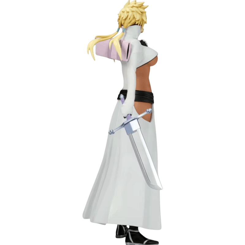 Figurine Tier Harribel vue de profil, hakama blanc et sabre à garde évidée