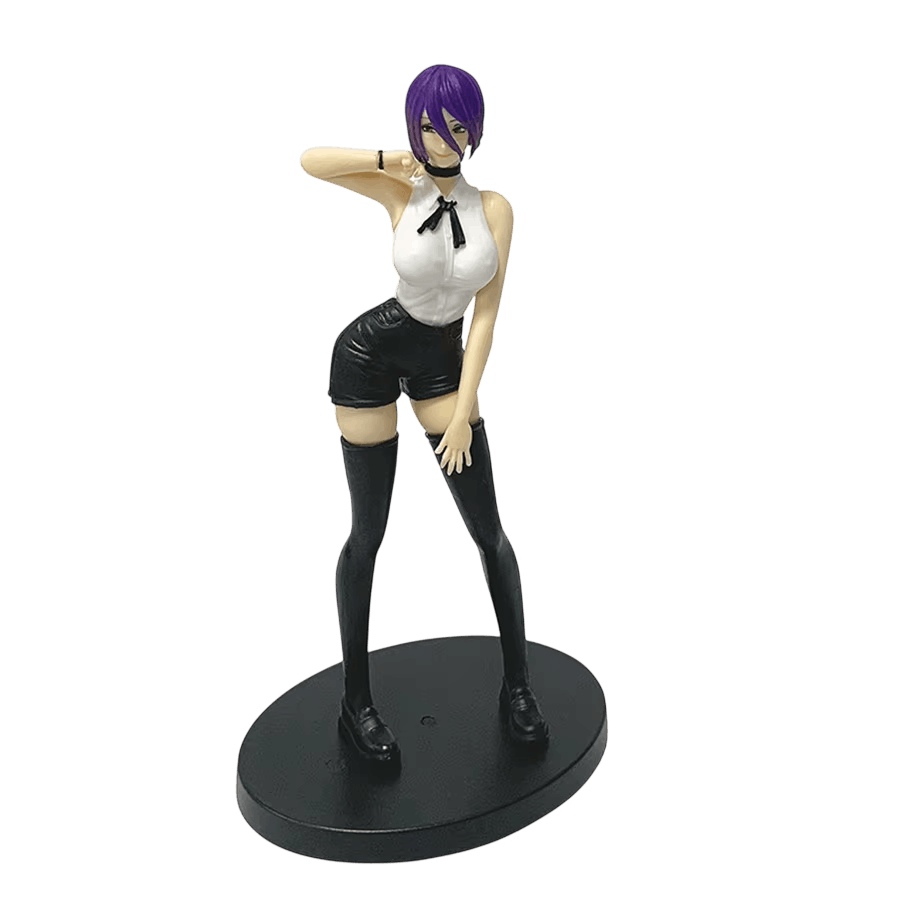 Figurine Chainsaw Man Reze version debout 19 cm, chemise blanche et cheveux violets