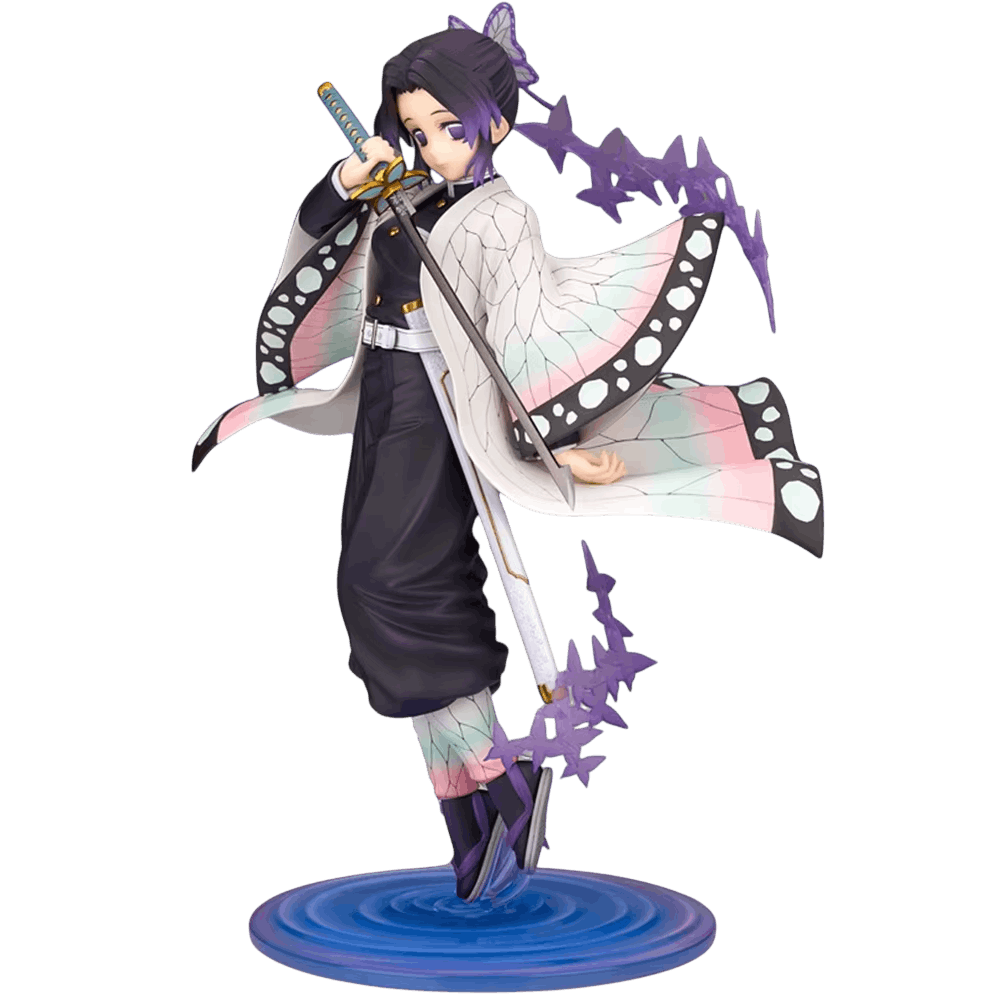 Figurine Kocho Shinobu haori papillon sabre dégainé papillons violets - Demon Slayer