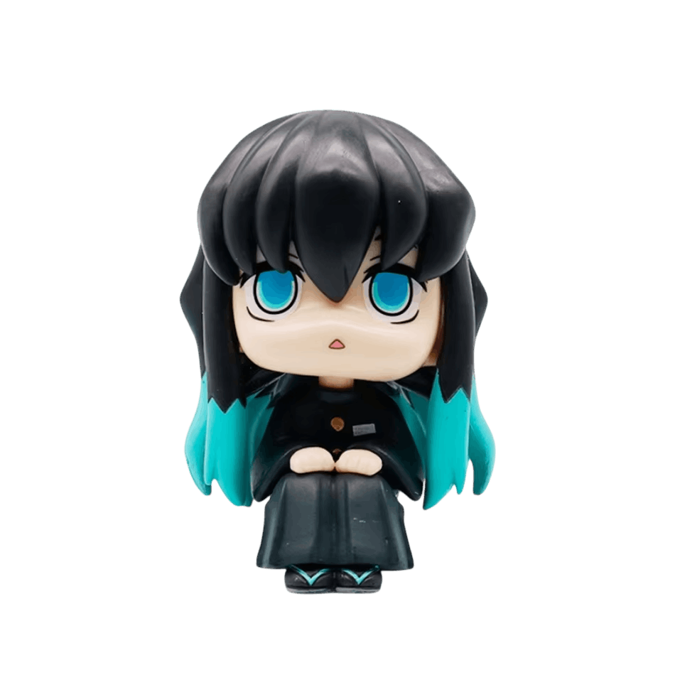 Figurine chibi Demon Slayer Muichiro Tokito assis - face