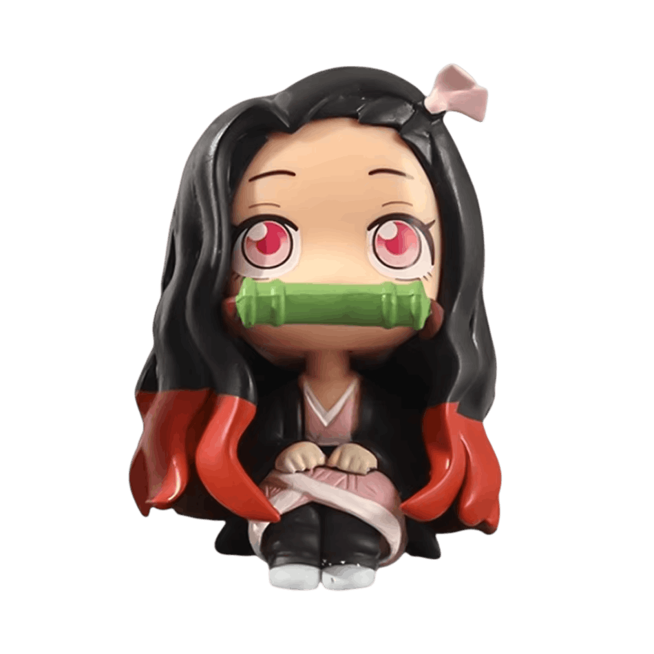 Figurine chibi Demon Slayer Nezuko Kamado assise 8 cm - face