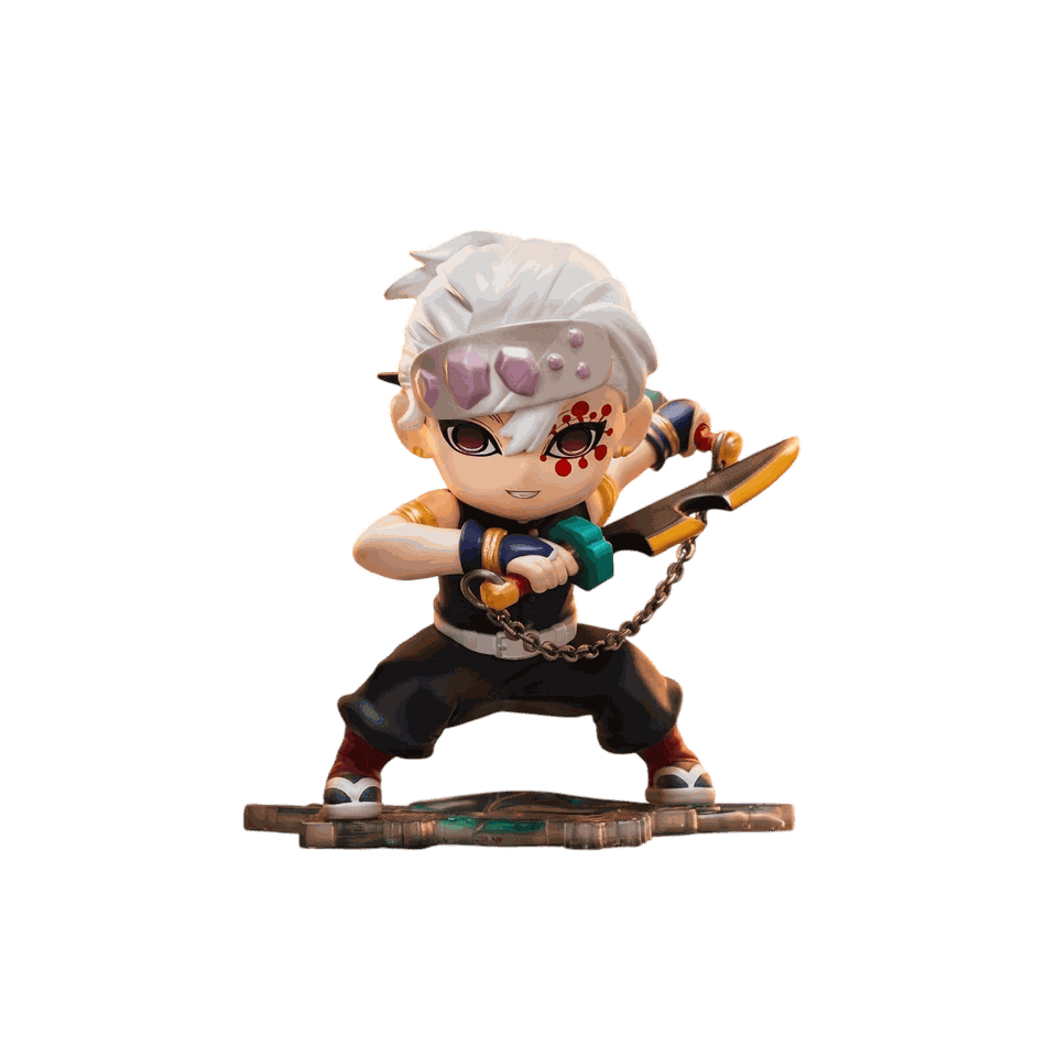 Figurine chibi Tengen Uzui vue de face — bandeau orné — Demon Slayer, PVC peint