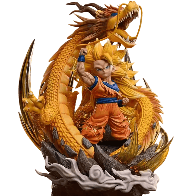 Figurine Goku Super Saiyan 3 dragon dore Dragon Ball - face