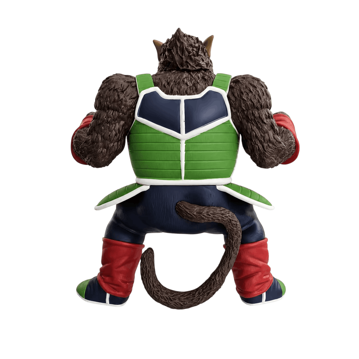 Figurine Bardock Ōzaru vue de dos, fourrure des épaules et sangles de l'armure saiyan