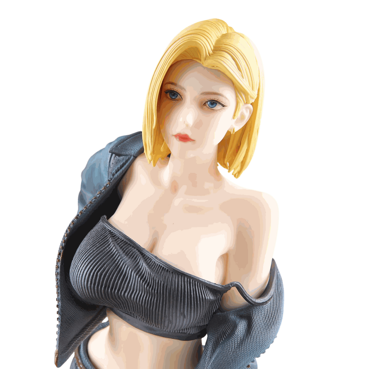 Figurine C-18 gros plan visage yeux bleus - Dragon Ball Z