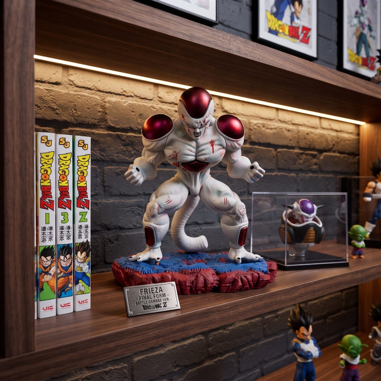 Figurine Frieza rage de combat Dragon Ball Z - exposee sur une etagere (decor non inclus)