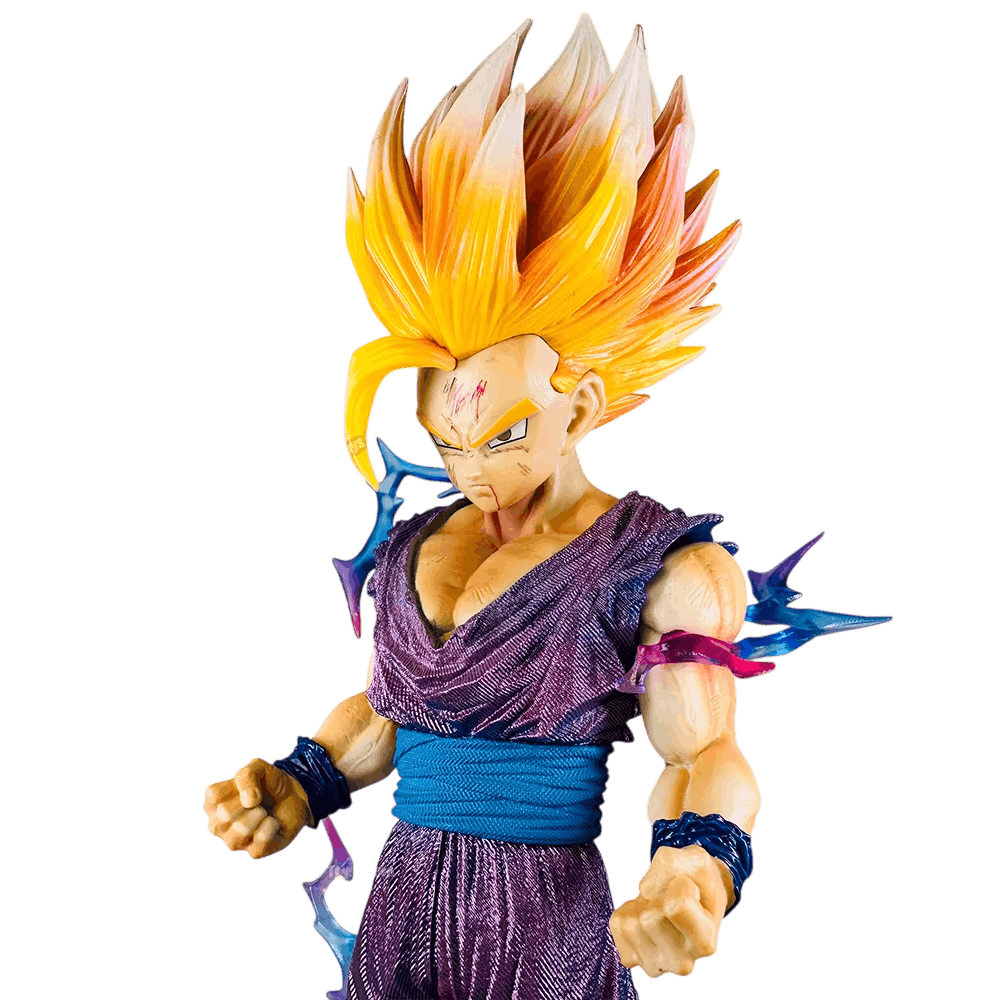 Figurine Gohan Super Saiyan 2 - details du gi dechire et eclairs