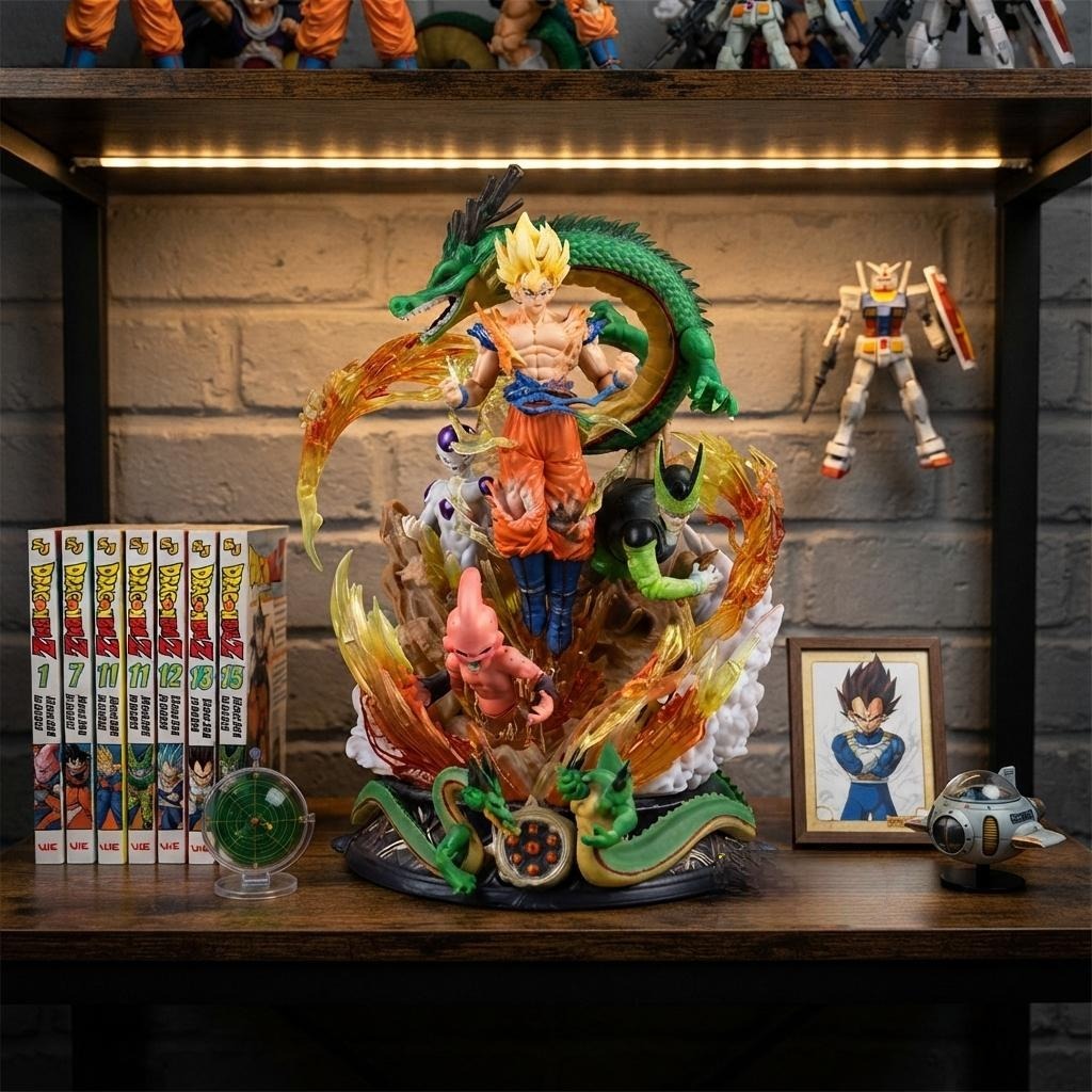 Figurine Goku Shenron saga Dragon Ball Z - exposee sur une etagere (decor non inclus)