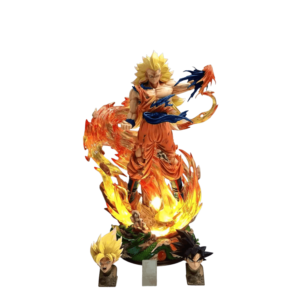 Figurine lumineuse Goku tornade de feu Dragon Ball Z - face