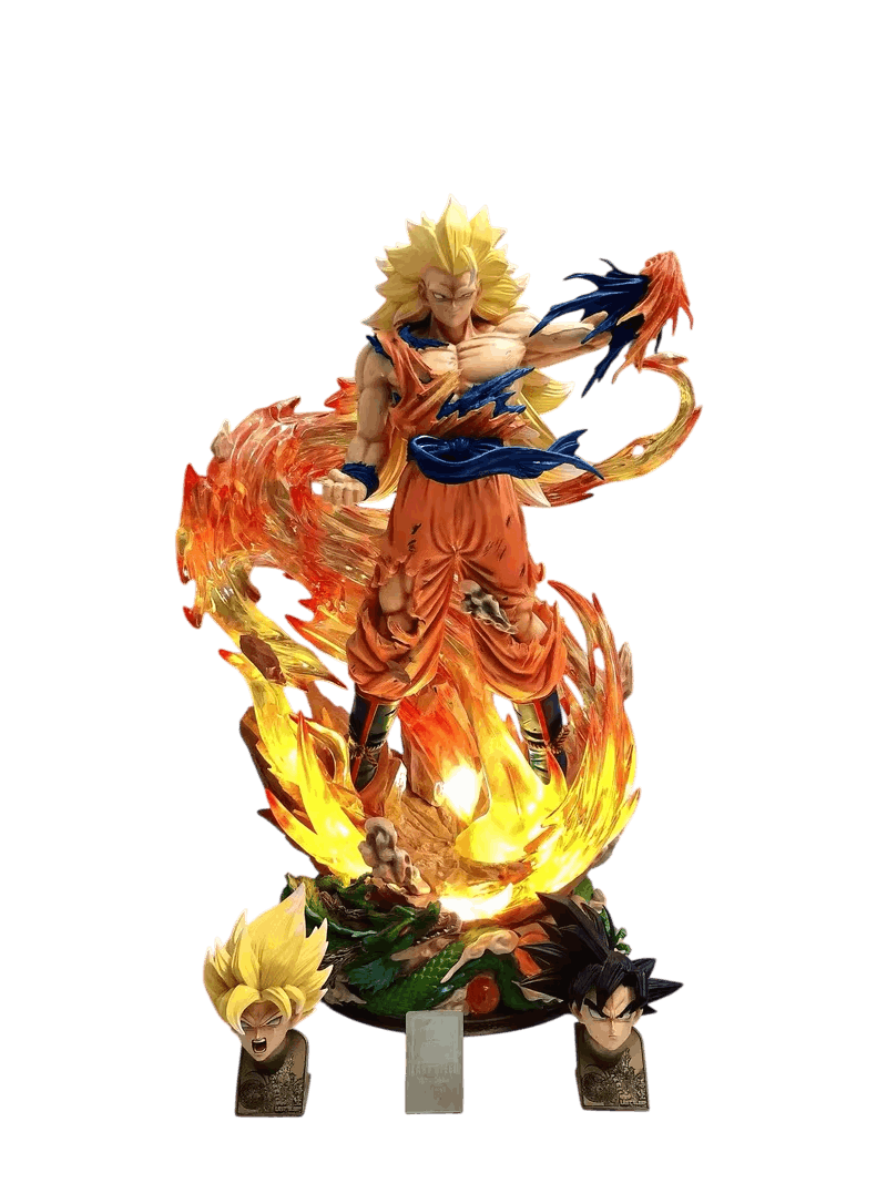 Figurine lumineuse Goku tornade de feu Dragon Ball Z - face
