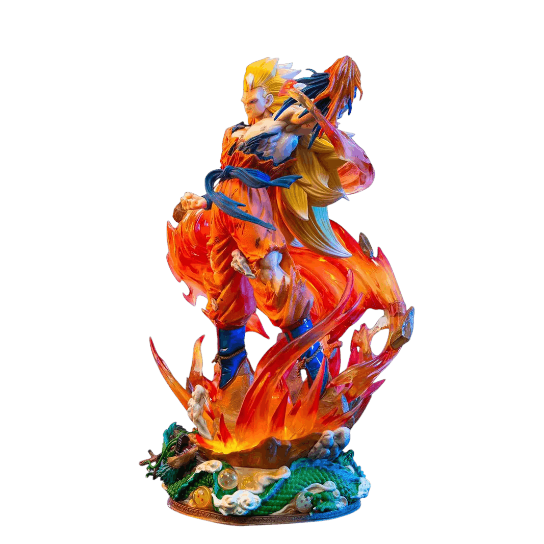 Figurine lumineuse Goku tornade de feu Dragon Ball Z - profil