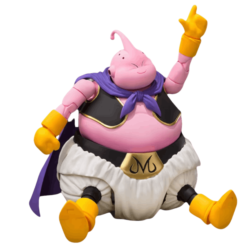 Figurine Majin Buu articulée pose assise bras levé - Dragon Ball Z