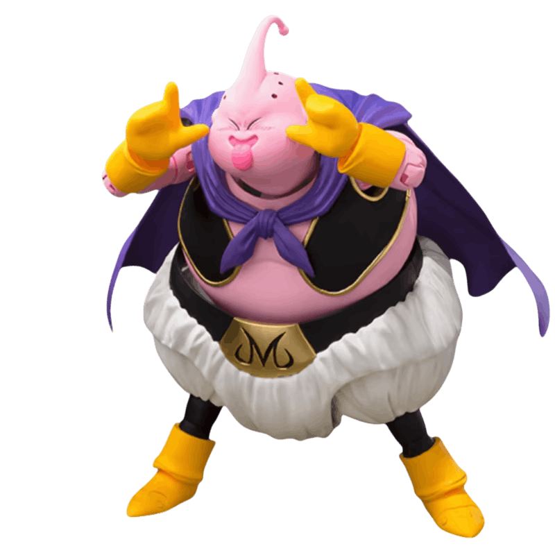 Figurine Majin Buu articulée langue tirée mains levées - Dragon Ball Z