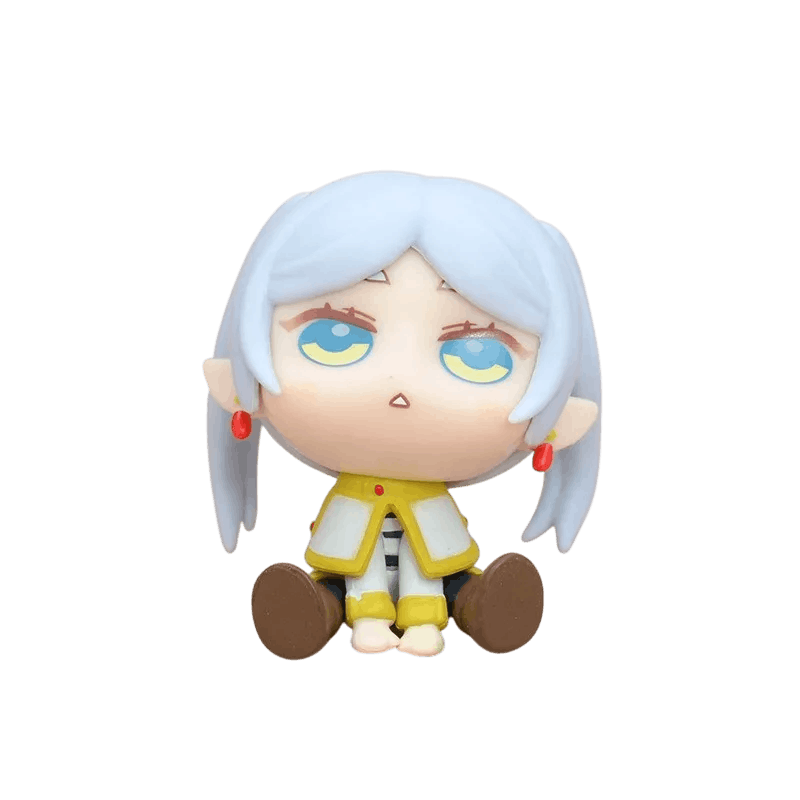 Figurine chibi Frieren assise - gros plan