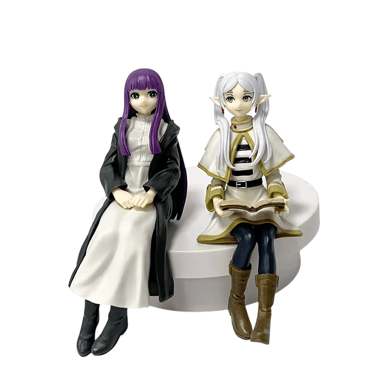 Figurines Frieren et Fern assises côte à côte - Frieren
