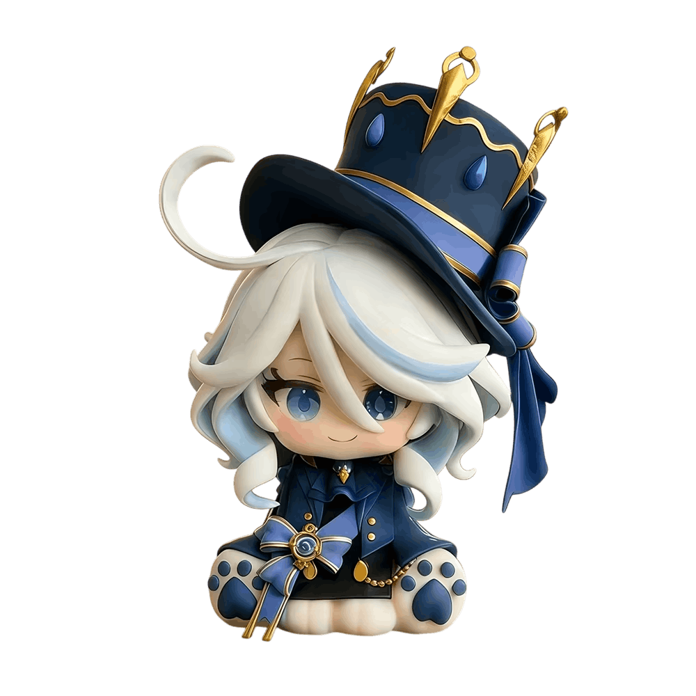 Figurine chibi Furina Genshin Impact assise - face