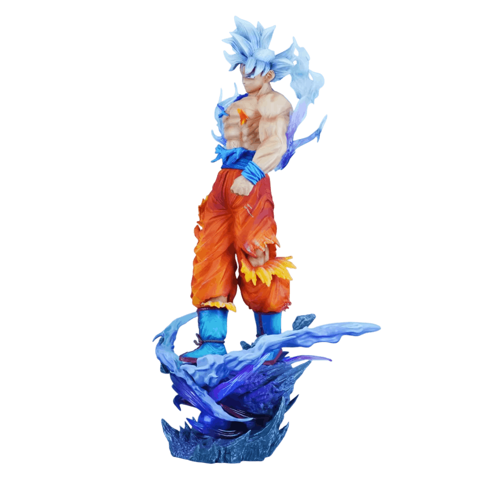 Figurine Goku Ultra Instinct cheveux argentés vue de côté