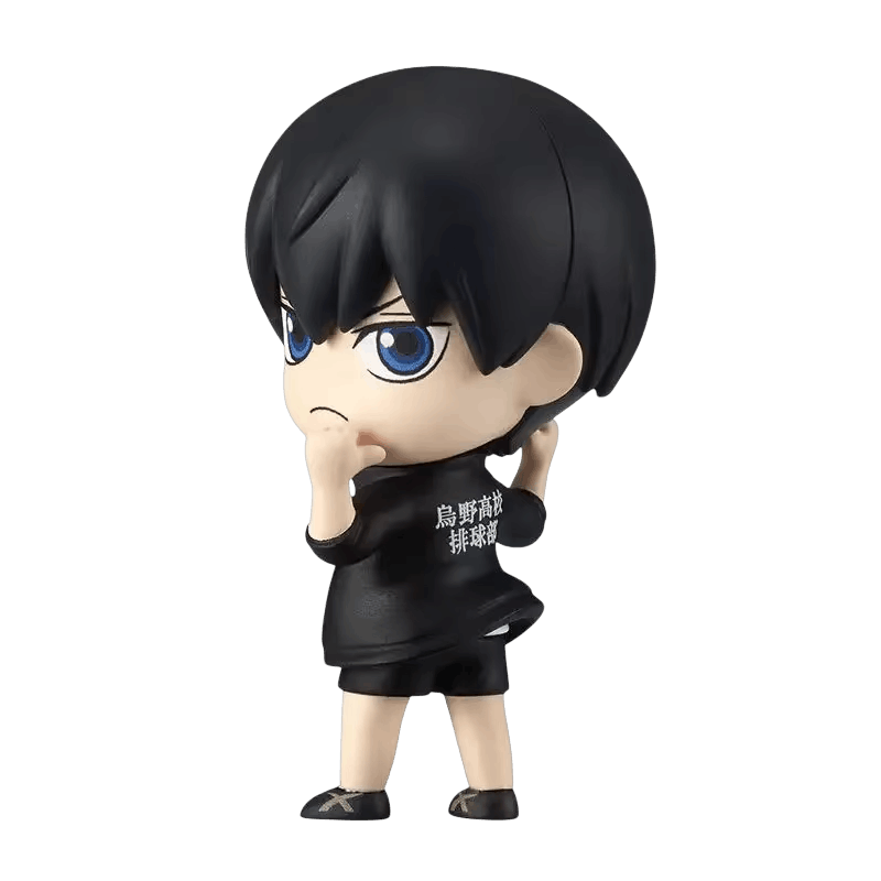 Figurine Haikyū chibi Tobio Kageyama assis en maillot de Karasuno - face