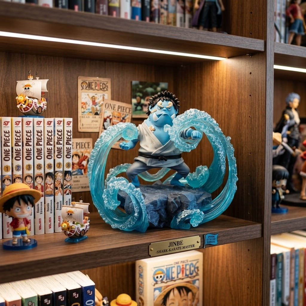 Figurine Jinbe homme-poisson One Piece présentation