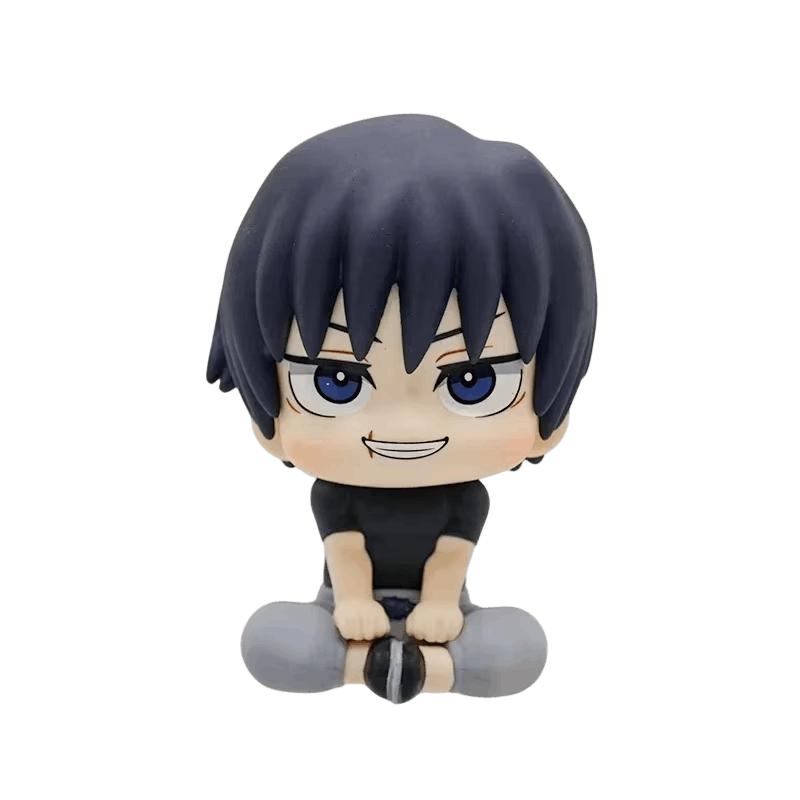 Figurine chibi Toji Fushiguro Jujutsu Kaisen 10 cm assis en tailleur - face